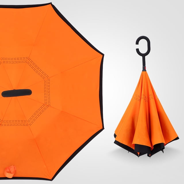 Inverted Umbrella,Double Reverse Umbrella Fiber Inverted Automatic Umbrella Reverse Umbrella Superior Craftsmanship
