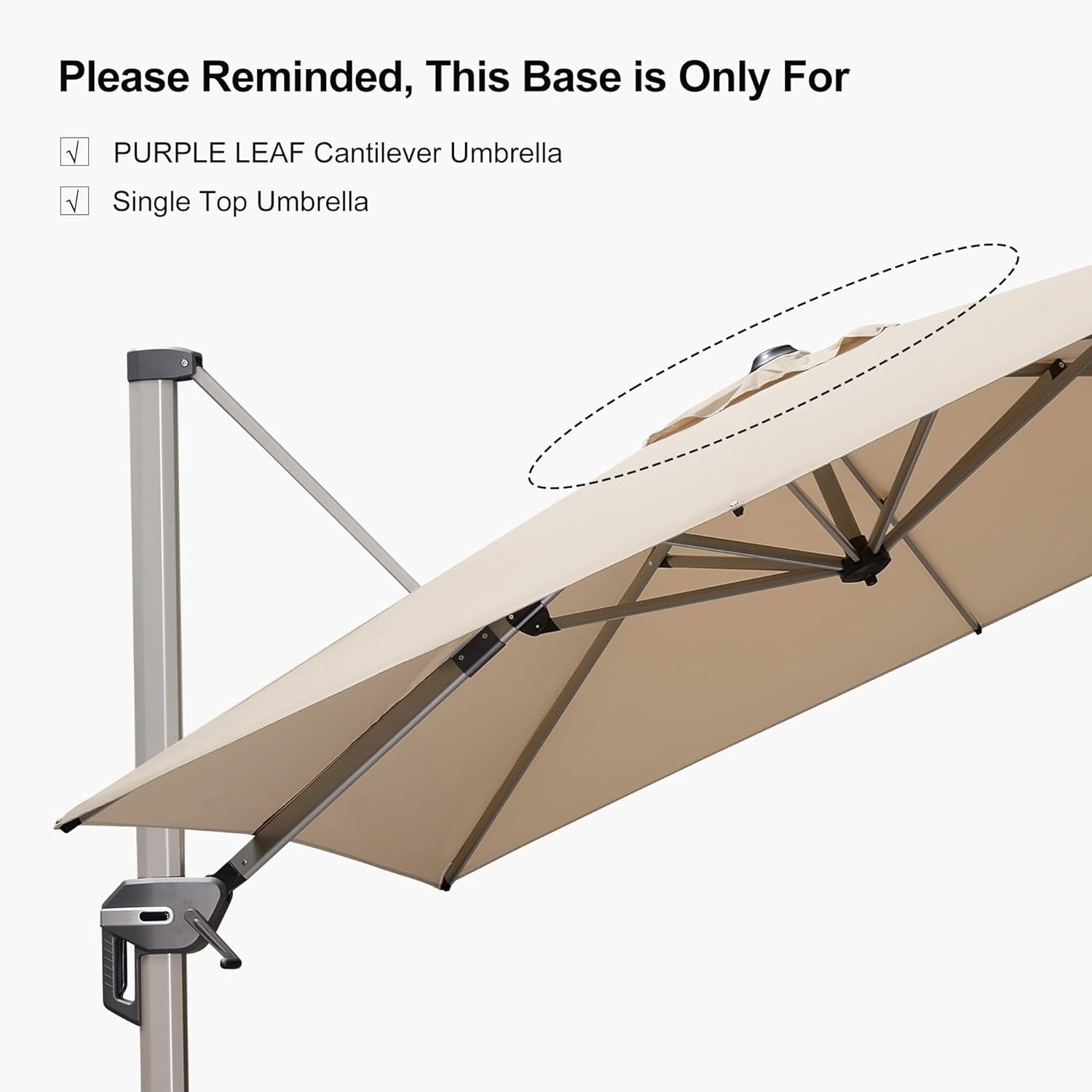 Purple Leaf Patio Umbrella Base Stand 16.31 lb Black Rectangular Heavy-Duty Plastic, Durable