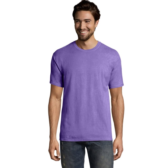 Hanes Mens Big ComfortWash Garment Dyed Short Sleeve Tee, 3XL, Lavender