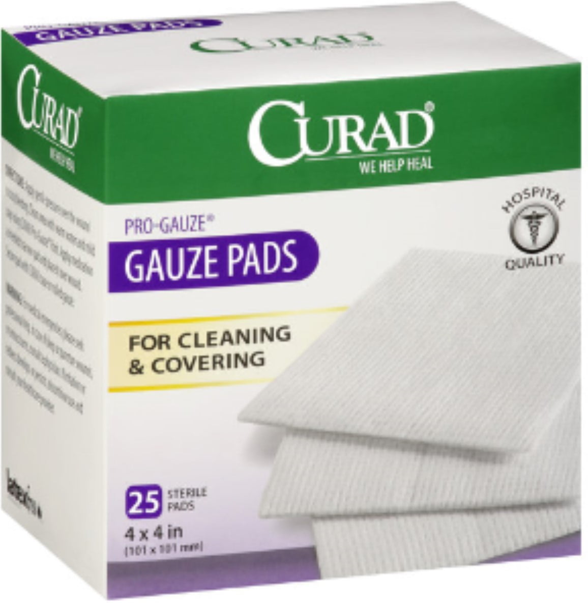 Curad Sterile ProGauze Pads 4" x 4" 25 ea (Pack of 2)