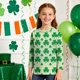 thumbnail image 4 of Blusas y camisas de manga larga con cuello redondo, informales, con estampado del Día de San Patricio, de manga tres cuartos y cuello redondo, para niños de talla mediana y grande., 4 of 6