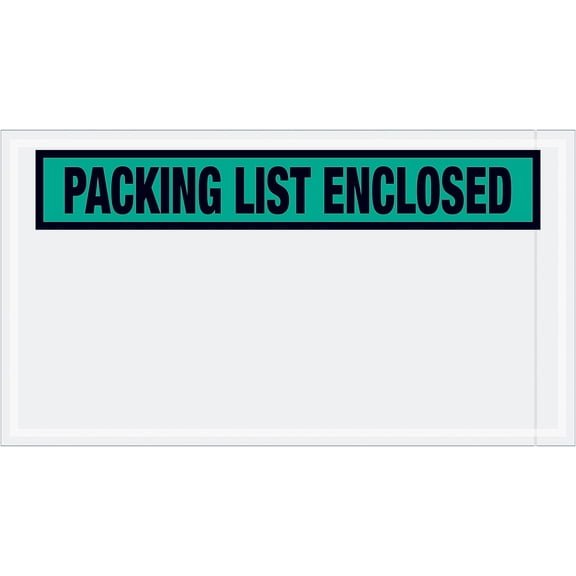Tape Logic "Packing List Enclosed" Envelopes 5 1/2" x 10" Green 1000/Case PL432