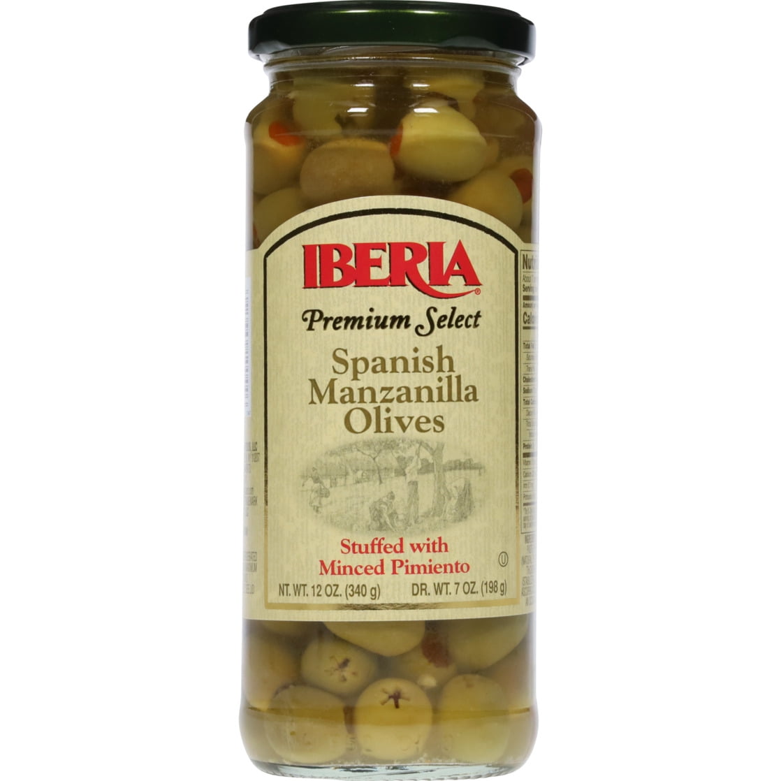 (5 pack) Iberia Premium Select Spanish Manzanilla Olives Stuffed with Pimiento, 12 oz