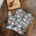 thumbnail image 5 of Cute Oven Mitts,Gray Christmas Snowman Pattern Oven Mitt 2-Pack Set,Kitchen Gloves for Oven,Heat Resistant Oven Mitts 7.7"x12", 5 of 7