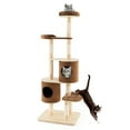 thumbnail image 1 of Costway 75" Multi-layer Wooden Cat Tree Indoor Tower Activity Play Center with 2 Condos, 1 of 10