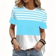 thumbnail image 5 of Ihhxva Women's Tops Moisture-Wicking Striped Crewneck Tee Fit Nautical Print T-Shirt Casual Summer Cotton Loose Style S-2XL, 5 of 7