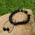 thumbnail image 4 of RSAMD Luxury Crown Natural Stone Matte Black Charm Men's Copper Bead Fashion Bracelets-L020-1, 4 of 4