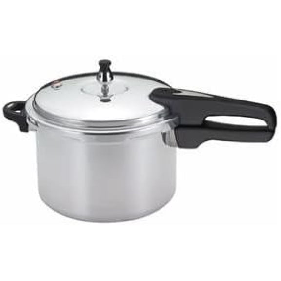 DYJP Polished Aluminum Pressure Cooker 6 Black/Silver