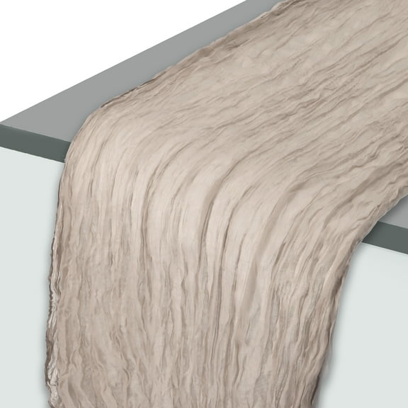 Unique Bargains Cheesecloth Table Runner Rustic Table Runner for Party Table Decoration 157.48"L x 35.43"W Flesh