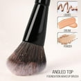 thumbnail image 3 of Foundation Makeup Brush, Double-ended Angled/Round Top Contour Brush for Beauty Blending Liquid Powder, Concealer Cream Cosmetics Blush Makeup Brush (Brown), 3 of 8