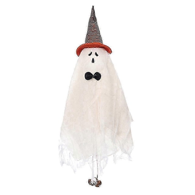 2025 1PCS Halloween Hanging Ghosts with Orange Witch Hat Cute Spooky Ghost Hanging Ghost Halloween Decorations