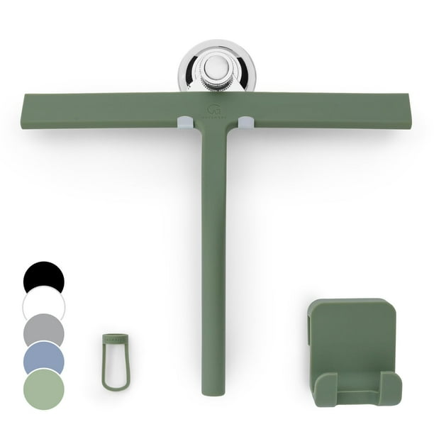 Espátula de ducha GÜTEWERK para puertas de cristal, silicona, 28 cm, color verde