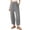 Grey, variant on Women Cotton Casual Pants Cross Cuff Detail Loose Fit Comfortable L Size Black