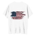 thumbnail image 3 of Camiseta de Cuello Redondo Impresa Delantera Y Trasera Del Día de la Independencia de las Mujeres, Tops Cortos Casuales para las Mujeres, 3 of 5