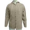 thumbnail image 5 of Afuyipoi T-Shirts for Men,Long Sleeve Button-Up Casual Cotton Linen Hooded Shirt Khaki 2XL, 5 of 9
