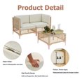 thumbnail image 3 of 3-Piece Patio Furniture Set, Boho Outdoor Sectional, Wicker Sofa with Glass Table, Deep Seating, Cushions & Backrests, 3 of 6