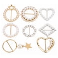 thumbnail image 4 of Buckle8Pcs Pearls Scarf Buckle Clothes Corner Knotted Button Shirt Clips Remarkable Clarity, 4 of 8