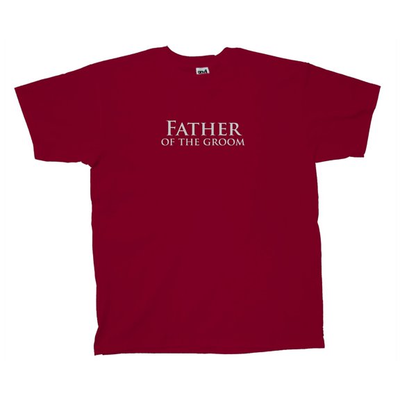 Marriage Short Sleeve T-shirt Father of Groom Design-Maroon-Large