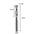 thumbnail image 2 of Compression Milling Cutter Woodwork Cut Two Flutes Spiral Carbide Milling Tool CNC Router Wood End Mill Cutter Bits ,Great Multi-Purpose Application, 2 of 4