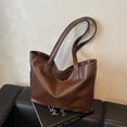 thumbnail image 3 of Bolso de hombro informal para mujer, nuevo, original, 2025, para ir al trabajo y a clase, de piel suave, bolso de mano sencillo de gran capacidad., 3 of 5