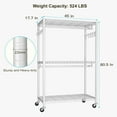 thumbnail image 6 of P1 Medium Heavy-Duty Portable Closet, 30" W x 14" D x 76" H, Metal Rolling Clothing Rack, White, 6 of 14