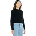 thumbnail image 2 of American Apparel Women's Cropped Fisherman Long Sleeve Pullover, black, X-Large, 2 of 6