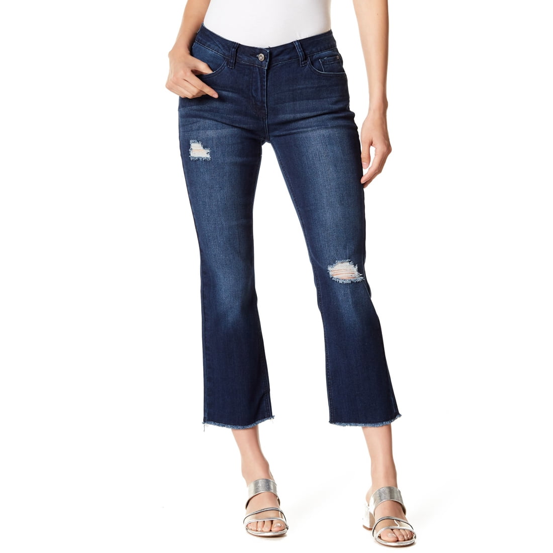Kensie Jeans Women's Fray Hem Cropped 