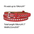 thumbnail image 3 of Cinturón de cuero PU con ojal para mujer, hebilla de pasador de metal, cinturones de cintura ajustados de talla grande rojo Ajuste la cintura hasta 104cm/41", 3 of 4