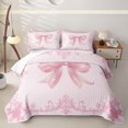 thumbnail image 2 of Erosebridal Girls Bowknot Bed Spread Queen For Kids,Pink Damask Bohemian Exotic Style Queen Coverlet Set,3pcs, 2 of 7