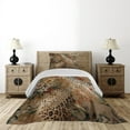 thumbnail image 3 of Ambesonne Leopard Print Quilted Coverlet 2 Pcs, Autumnal Vibes Exotic, Twin Size, Camel Apricot and Green, 3 of 4