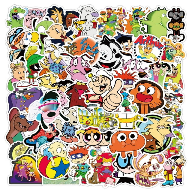 Pegatinas de dibujos animados de los años 90, vinilo resistente al agua para portátiles, parachoques, botellas de agua, ordenador, teléfono, pegatinas y calcomanías para coche, pegatinas para coche p JAMW Sencillez