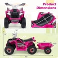 thumbnail image 3 of Costway Kids Electric ATV Car, 6V Battery-Powered Ride on Toy wirh Removable Back Trailer Red, 3 of 10