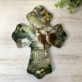 thumbnail image 2 of Glow Decor 8" Brown and Green Biblical Quoted Deer Wall Cross, 2 of 4