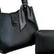 thumbnail image 3 of Bolso de hombro de moda Hugo gran capacidad cuero PU cubo para viajes trabajo Playa negro, 3 of 9