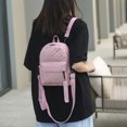 thumbnail image 4 of Sywqhk Bolso De Mensajero Con Patrón De Celosía Retro Para Mujer Mochila Pequeña De Color Puro (Rosa) Sywqhk Para estrenar, 4 of 9