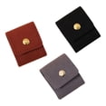 thumbnail image 3 of Mini organizador de joyas, 3 unidades, bolsa enrollable, multifuncional, fácil de transportar, plegable, con hebilla para collares y anillos. Negro marrón gris, 3 of 7