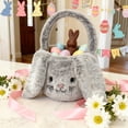thumbnail image 4 of Easter Basket Easter Bunny Plushs Hand Basket Portable Candy Gift Bag Children Toy Decoration, New, Gray, 4 of 6