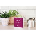 thumbnail image 4 of Meh Magenta Cat Face 5 x 5 Wood Tabletop Sign Plaque, 4 of 4
