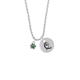 thumbnail image 2 of Delight Jewelry Silvertone Mini Translucent Green Paw Silvertone Script Initial Disc - Q - Charm Necklace, 20"+3", 2 of 4