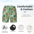 thumbnail image 3 of Rateoe Christmas Donuts Pattern Men’s Swim Shorts with Compression Liner – Double-Layered Quick-Dry Swimwear, Comfortable & Stretchy Beach Shorts-3X-Large, 3 of 6