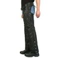 thumbnail image 2 of Hot Leathers CHM1009 Men's Black Leather 2 Pocket Mesh Lined Motorcycle Rider Chaps Medium, 2 of 2