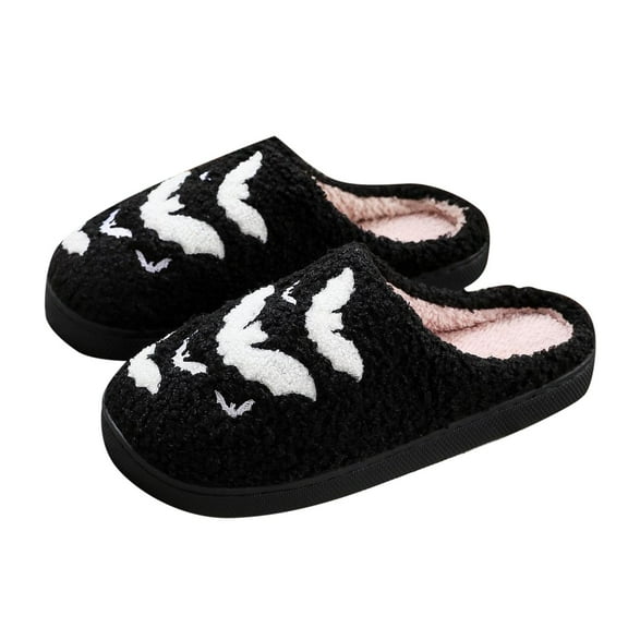 Shadoumai Cute Slippers for Women Halloween Fun Cute Holiday House Shoes Fluffy Warm Slipper Gifts for Adults