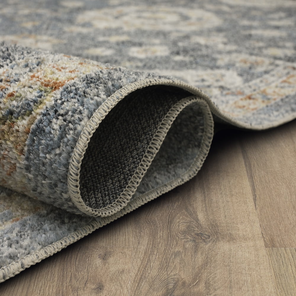 Mohawk Home Arete Floral Indoor Polyester Area Rug, Anthracite, 5'3" x 8'