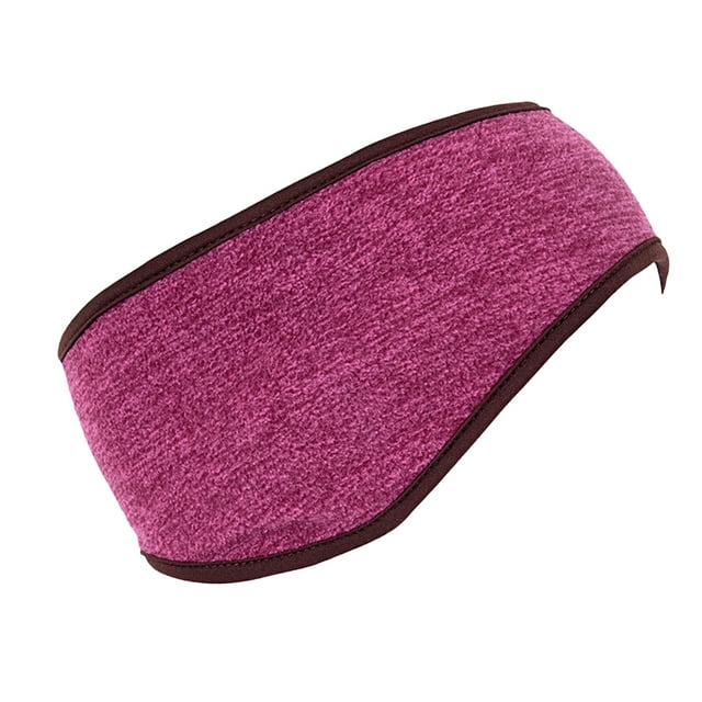 stanreset Winter Running Headband Windproof Ear Muffs Elasticity Fleece Head Protector Hearing Protection Simple Style for Outdoor Riding Wine Red