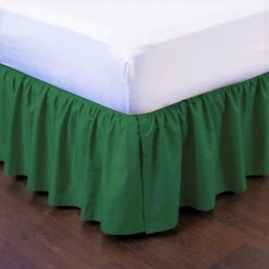 Full Hunter Green Pleated Dust Ruffled Bed Skirt Bedding Bed Dressing ...