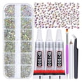 thumbnail image 5 of Nail Rhinestone Flat Bottom 6 Sizes Shiny Attractive Glass Material DIY Rhinestone Makeup Nail Supplies for Jewelry AB Rhinestone, 5 of 7