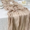 thumbnail image 3 of Semi-Sheer Table Runner Sage Cheesecloth Gauze Table Setting Dining Vintage Birthday Wedding Party Christmas Banquets Decor, 3 of 9