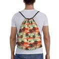 thumbnail image 2 of Kdxio Colorful Hawaii Palms Print Drawstring Backpack Bag,Waterproof Draw String Back Sack, Gym Drawstring Bags Swim Bag For Unisex, 2 of 9
