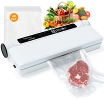 Food Vacuum Sealer Machine, 60KPA Strong Suction, Dry/Wet Modes, 40 Vacuum Seal Bags for Food, Compact Lightweight, Ideal for Home Kitchen Use