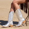 thumbnail image 7 of Women's Stetson Jolene Leather Boots Snip Toe Handcrafted Silver, 7 of 7